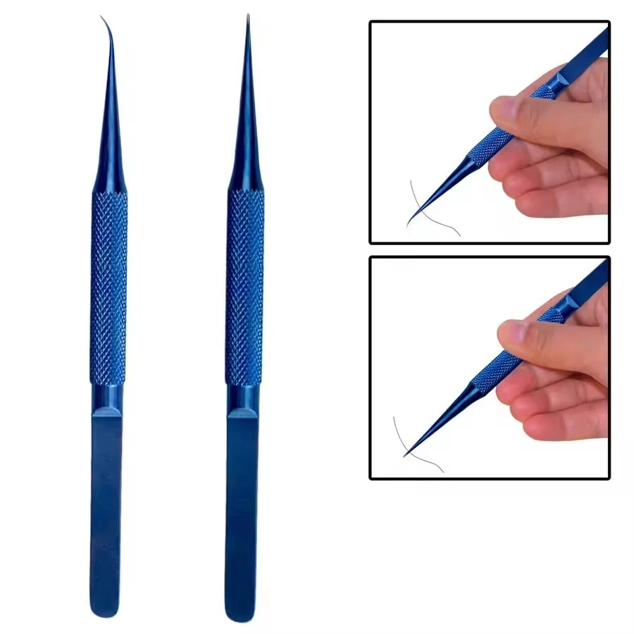 Precision Titanium Alloy แหนบซ่อมมืออาชีพลายนิ้วมือ Fly Line โทรศัพท์เมนบอร์ด Antimagnetic Electronics Forceps