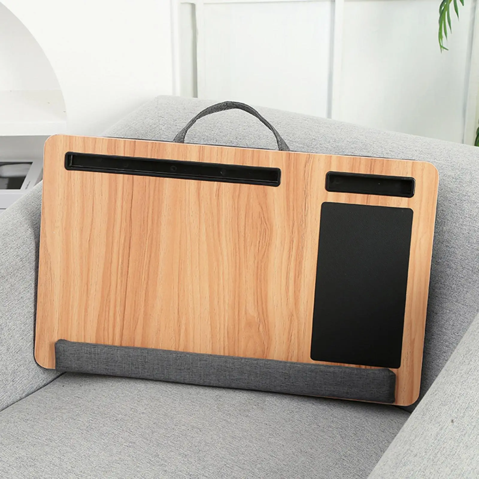 Laptop Lap Desk with Cushion with Handle Tablet Support Phone Holder for Travel Bed Sofa Couch Home Office Workstation Reading