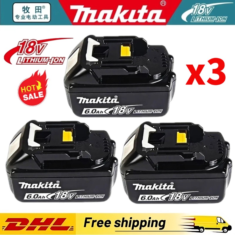 100% оригинальная батарея Makita 6Ah для Makita 18 В BL1840 BL1830B BL1850B BL1850 BL1860 BL1815, сменная литиевая батарея