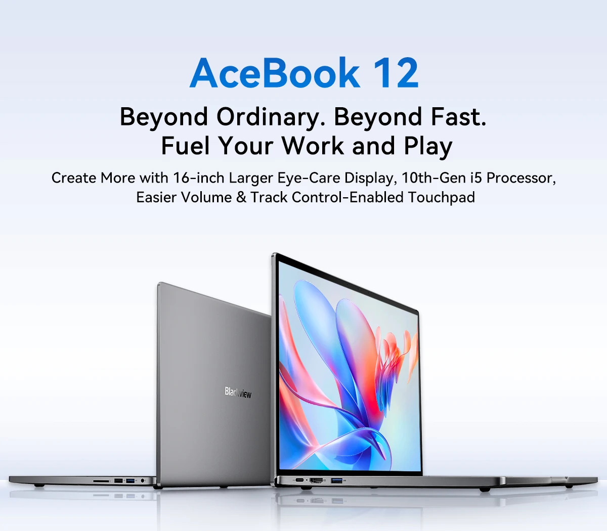 Blackview ACEBOOK 12,CPU:"12a geração Intel ®   Lago de amieiro i5-12450H, Intel de 10a geração ®   ICE Lake i5-1030NG7", liga de alumínio NG7 de 16 polegadas