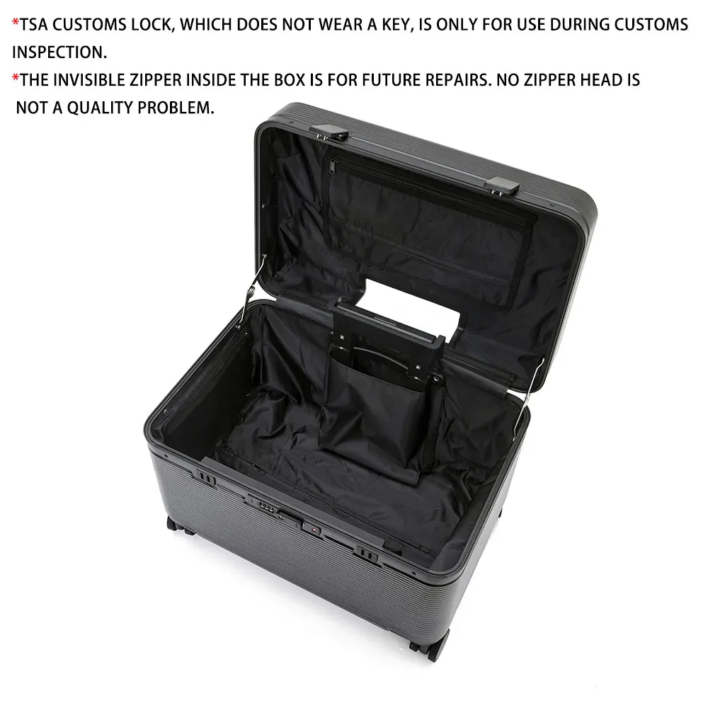 Aluminium Frame Koffer, Top-Opening Abs Draagbare Trolley Case, Universele Wielen, Douane Code Lock Boarding Case