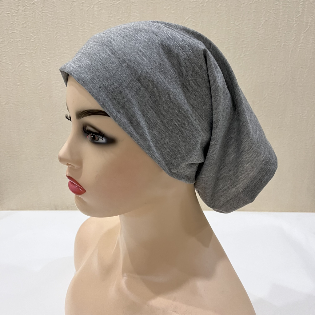 H065 chapéus de tubo liso turbante muçulmano cor pura estiramento hijabs internos para bonés prontos para usar lenço de cabeça feminino sob gorro hijab
