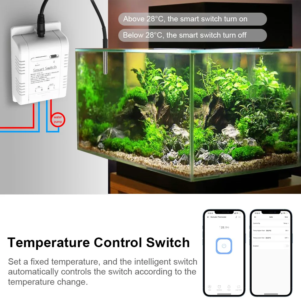 Tuya Smart Temperature Switch Sensor With Probe Relay Output WiFi Remote Monitor Work With Google Home Alexa