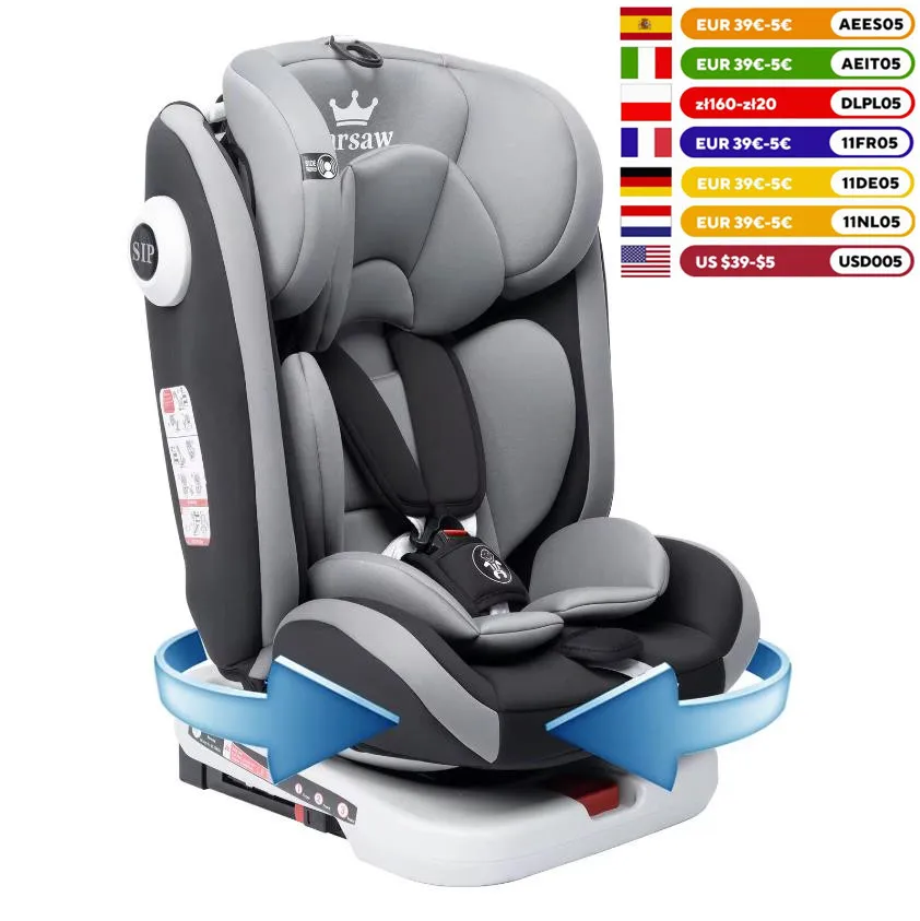 AP03 Assento de carro infantil 360 °   Cinto giratório de 5 pontos 9-36kg 0 -12 anos ECE ISOFIX Assento de segurança infantil KL005