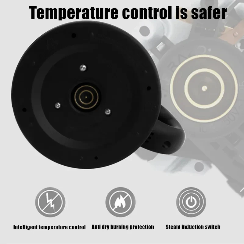 Bollitore elettrico in acciaio inossidabile da 1,8 litri 220 V Base nera argento Separazione Desion Resistente alla ruggine Durevole per la casa durante i viaggi