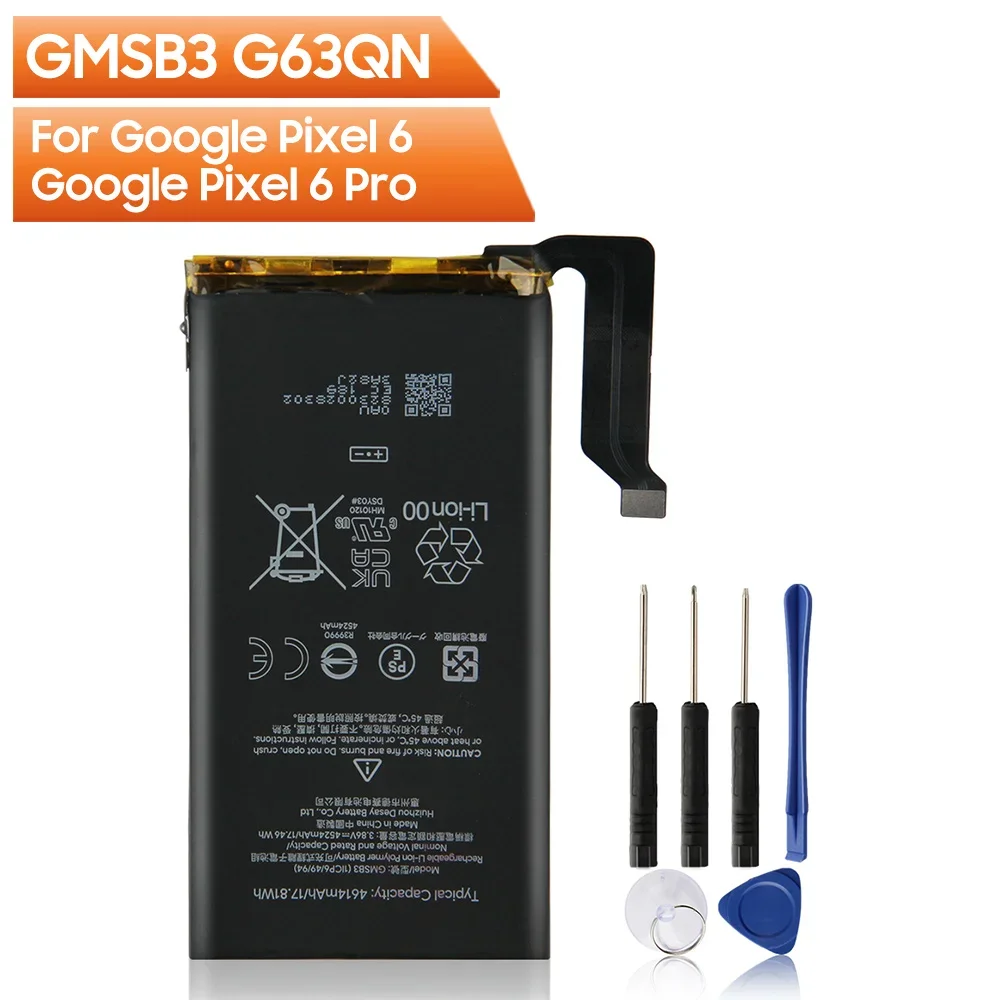 Ban Đầu Thay Thế Pin GMSB3 Cho Google Pixel 6 4614MAh Pin Chính Hãng G63QN Cho Google Pixel 6 Pro 5003MAh