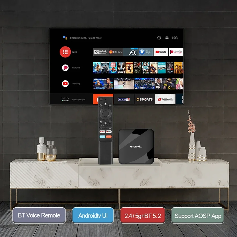 8k 4k android 14 tv box bluetooth 5.2 atv 4gb 64gb set top box av1 s905w2 quad core 2.4g 5g duplo wifi voz remoto media player