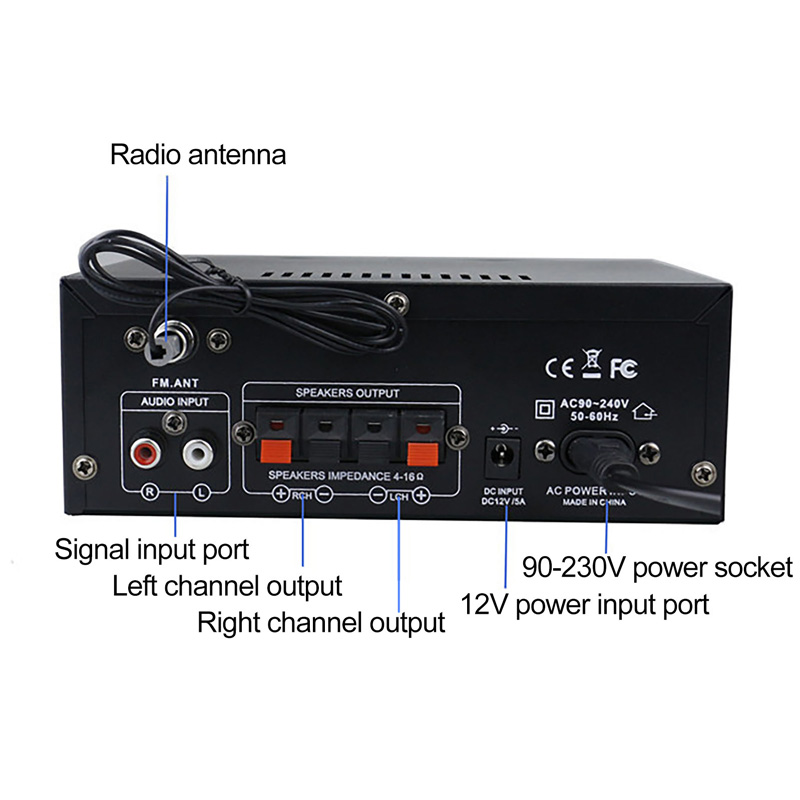 AK45-amplificadores digitales para el hogar, altavoz de Audio de graves, Bluetooth, Hifi, FM, música, Subwoofer, USB, SD, entrada de micrófono, 800W
