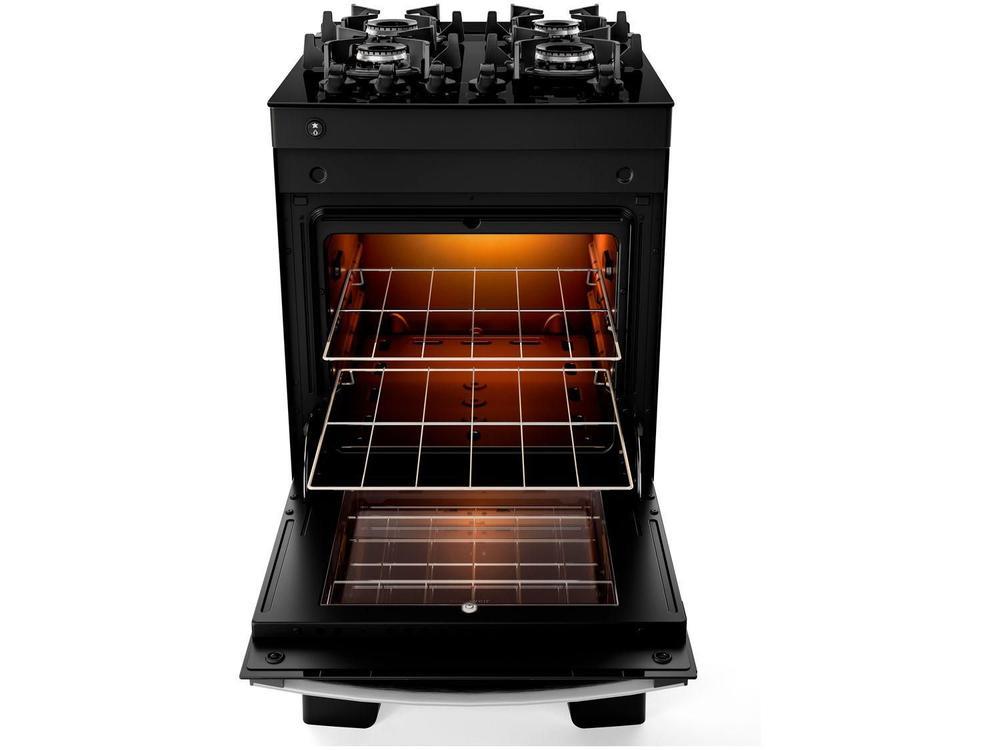 Fogão 4 Bocas Atlas Preto Mesa Vidro Glass Agile UP - Bivolt