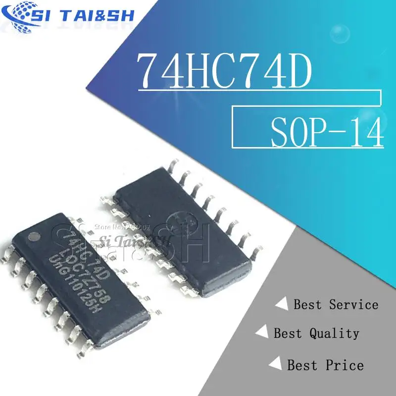 10 шт. 74HC74D 74HC74 SOP SN74HC74DR черный пластиковый защитный чехол для SOP-14 SN74HC74 SMD новый и оригинальный