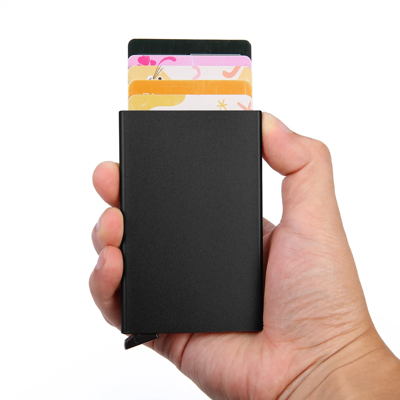 Chống Trộm Loại Thẻ Porte Carte Mỏng Kim Loại Nhôm Ví Bỏ Túi Ngân Hàng Nam Nữ Thẻ Tín Dụng hộp