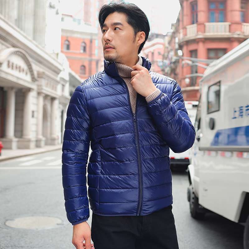 Casacos de pato branco com capuz para homens, casaco ultraleve para baixo, parkas magros portáteis, nova moda, inverno, 2022