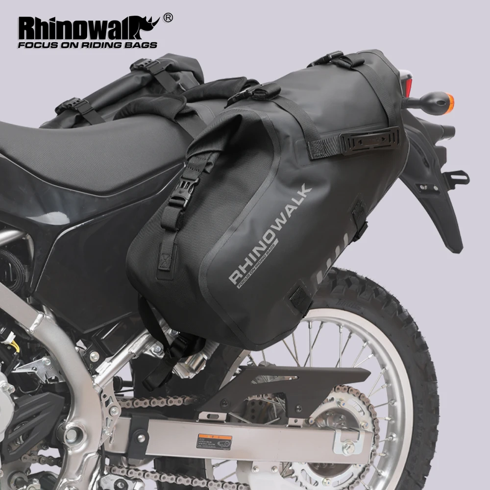 Torba motocyklowa Rhinowalk 100% wodoodporna 18L/28L/48L Duża pojemność 2 szt. Uniwersalne torby motocyklowe na boczne sakwy