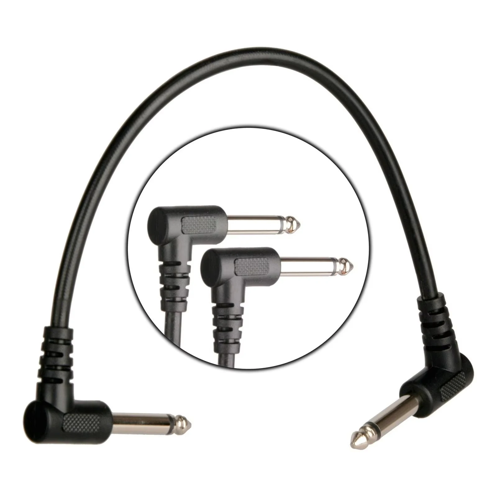 ​​1/6pcs Guitar/Bass Effect Pedal Patch Cable - TS 1/4" Right Angle Shielded Low Noise, Beryllium Copper Core Instrument Cords​​