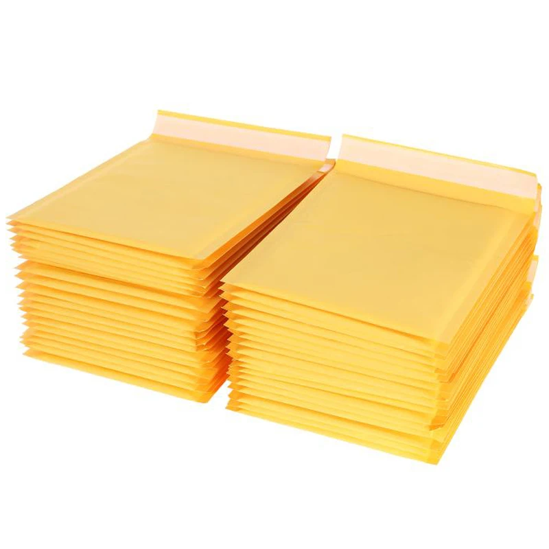 100 ชิ้น/ล็อตกระดาษคราฟท์ฟองซองกระเป๋าที่แตกต่างกันข้อมูลจําเพาะ Mailers จัดส่งซองจดหมาย Bubble Mailing Bag