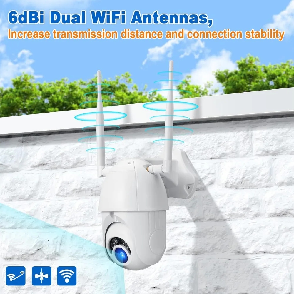 Antenna WiFi 2.4G 5.8G 6dBi 2.4GHz 5GHz Antenna in gomma bianca RP SMA maschio per telecamera di sicurezza Registratore di sorveglianza Router WiFi