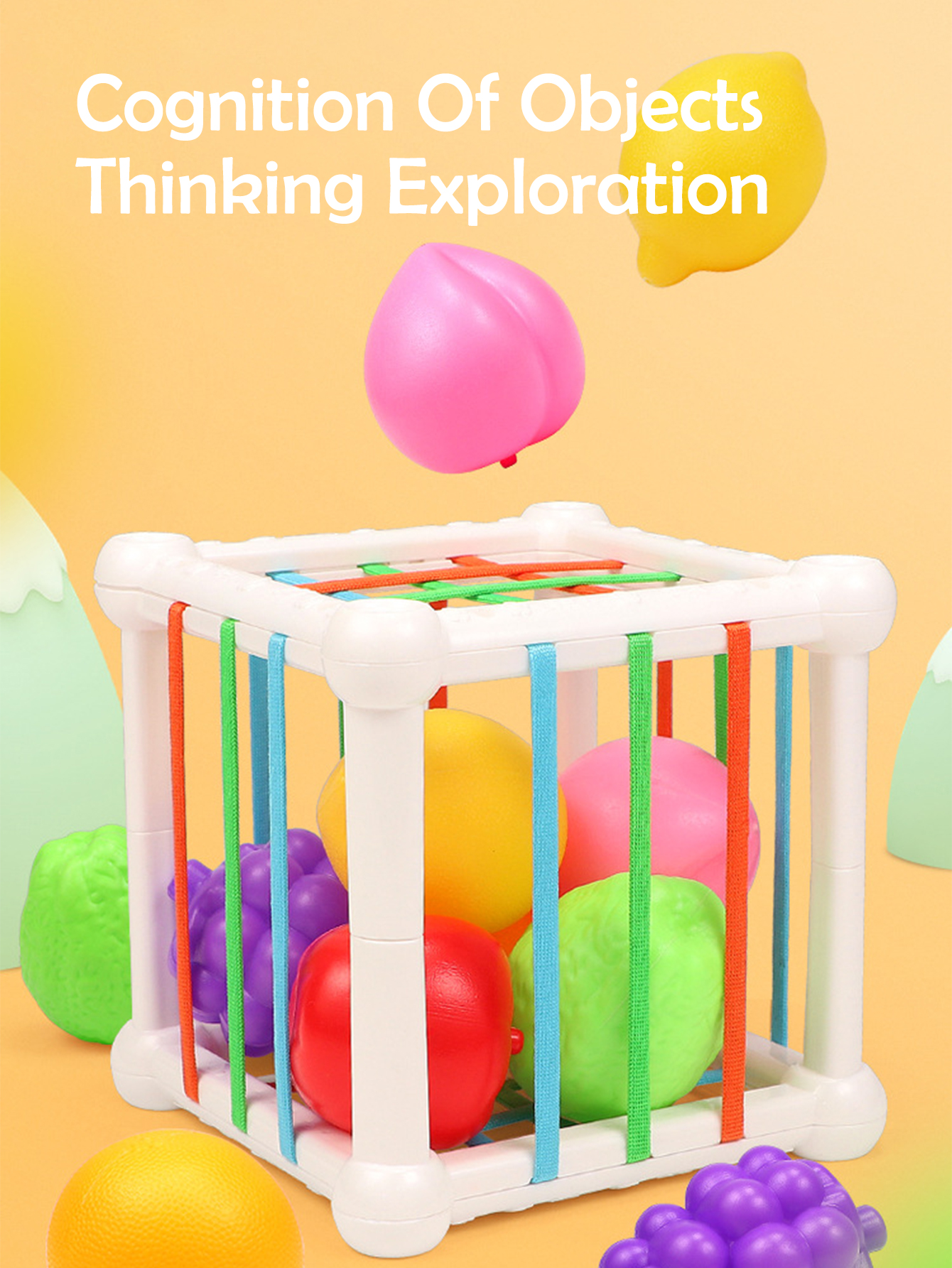 Jouets d'apprentissage à empiler pour enfants, forme de cube, jouets assortis, jeux pour bébés, 7 pièces