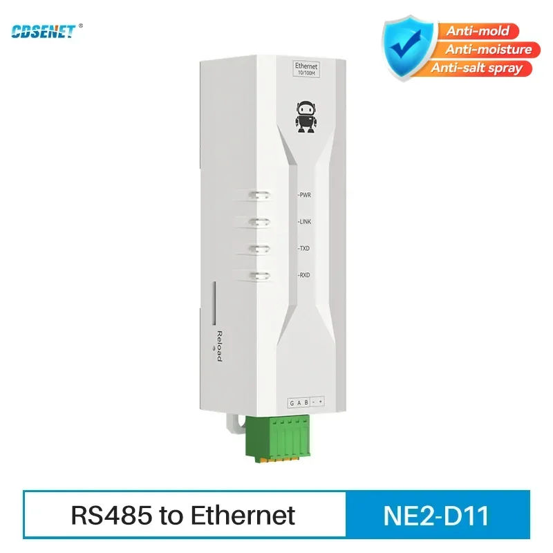 Rs485 zu ethernet serieller port server cdsenet NE2-D11 dc 8-28v tcp/udp modbus mqtt http dns din rail installation fota remote up