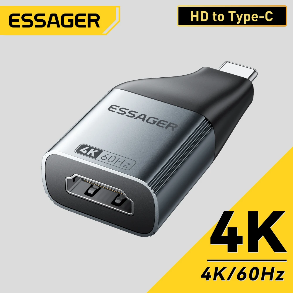 Essager USB Type-C к HDMI-совместимому адаптеру DP VGA Mini DP 4K при 120 Гц 8K при 60 Гц HD-конвертер передачи видео для MacBook TV Box