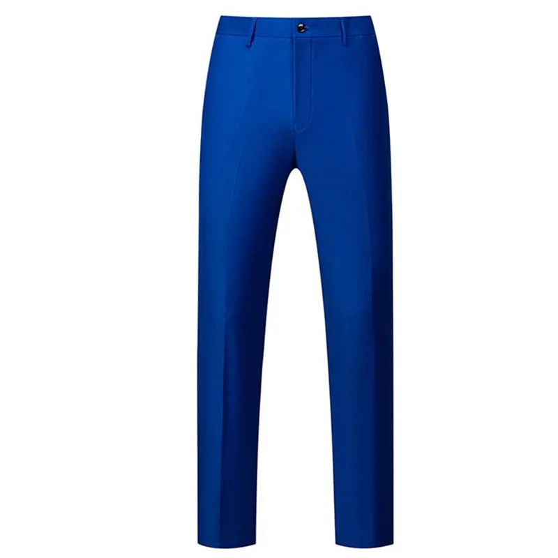 กางเกงผู้ชายทรงสลิมฟิต celana setelan สีดำ/แดง/รอยัลบลูสำหรับงานแต่งงานสำนักงานสำนักงาน