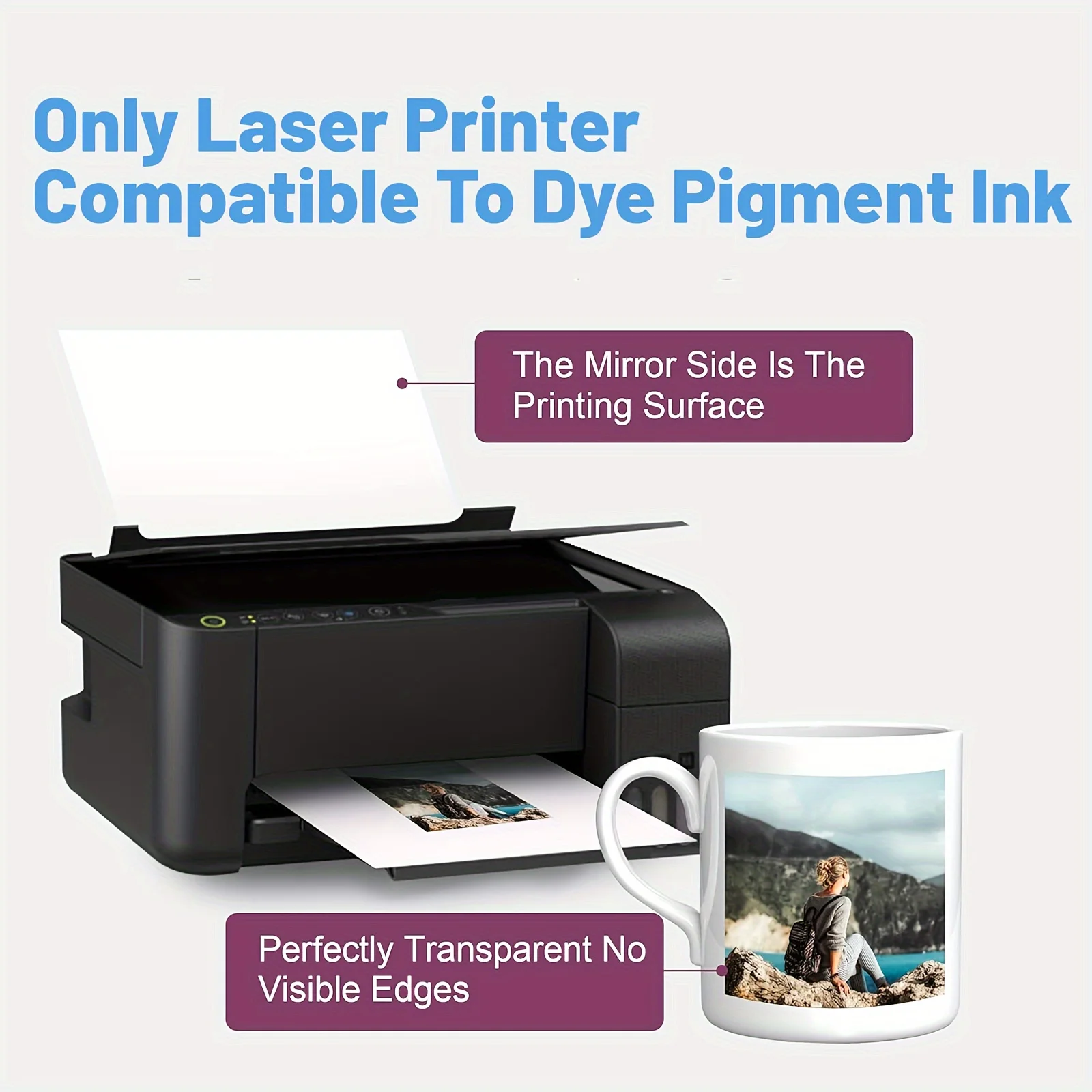 A4 Size Laser Clear Waterslide Decal Paper 5 Sheets Paper Material Water-Slide Transfer Paper Printable Decals for Crafts