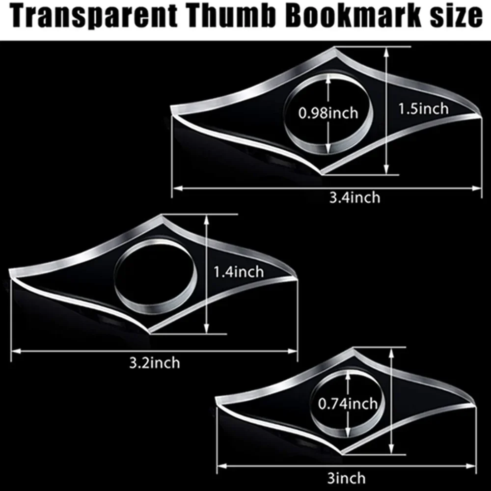 Multi-Function Acrílico Thumb Book Support, Marcador conveniente, Material escolar e de escritório, Titular da página, 1pc