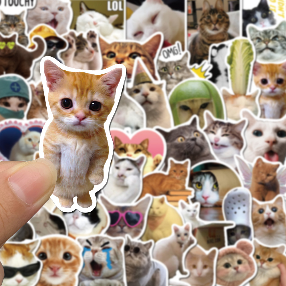 50PCS Kawaii Love Cat PVC Sticker Aesthetic Korean Decoration Scrapbooking Stationery School Supplies for Gifts