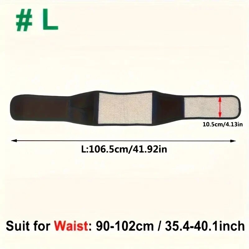Cinturón de soporte de espalda y cintura de terapia magnética de autocalentamiento ajustable, cinturón de masaje de cintura, cinturón de soporte deportivo, cinturón de cuidado corporal, 1pc