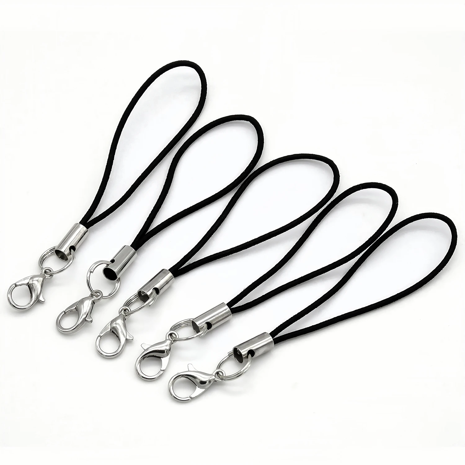 20/50Pcs Elastic Lanyard Strap Cords Lobster Clasp Rope Keychain Hooks Mobile Set Charms Keyring Pendant Key Ring Accessories