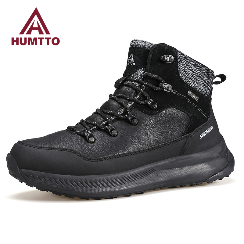HUMTTO Winter Wanderstiefel Wasserdichte Lederschuhe für Männer Sport Luxus Designer Outdoor Klettern Trekking Schnee Turnschuhe Herren
