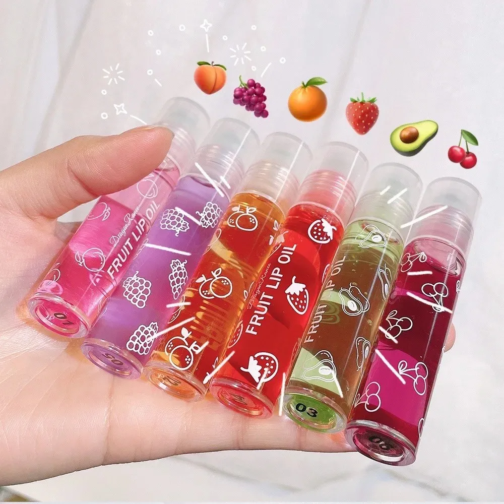 Olio per labbra idratante Rullo Gloss Balsamo per labbra idratante nutriente Trasparente Incolore Frutta Avocado Cura delle labbra