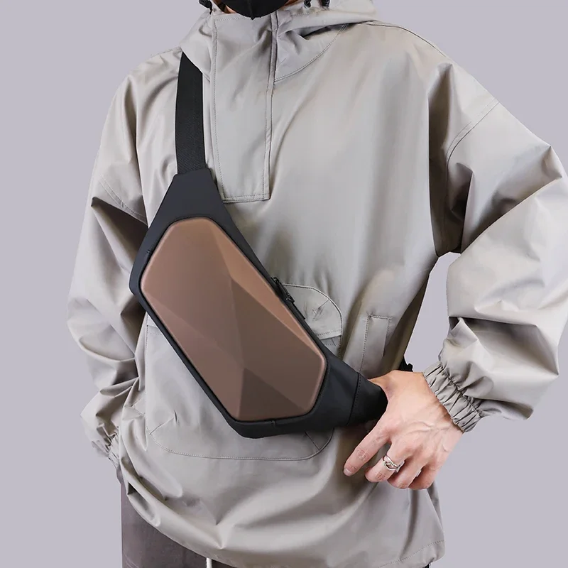 Nova bolsa masculina à prova d'água, resistente ao desgaste, sofisticada, bolsa de cintura minimalista, mini bolsa de ombro para viagem e compras kez가