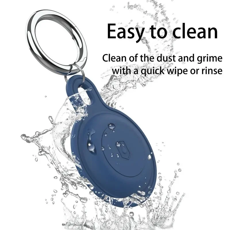 Silicon Keychain for Apple Airtags Case Protective Cover 360° Waterproof Airtag Holder Tracker Accessories AirTag Case Key Ring