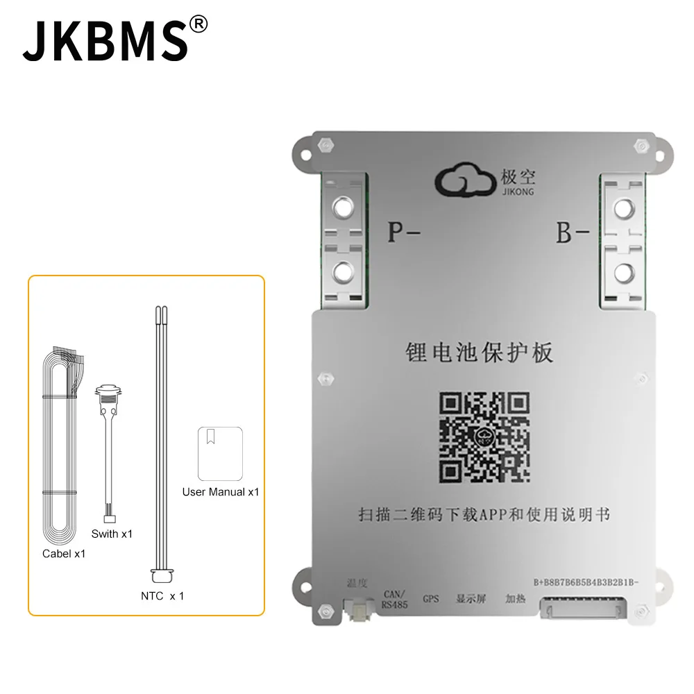 JKBMS Smart BMS B2A8S20P 4S 5S 6S 7S 8S 12V 24V Batteria con 2A Actice Blance RS485 HEAT CAN LifePO4 LTO LI-ION Batteria BMS