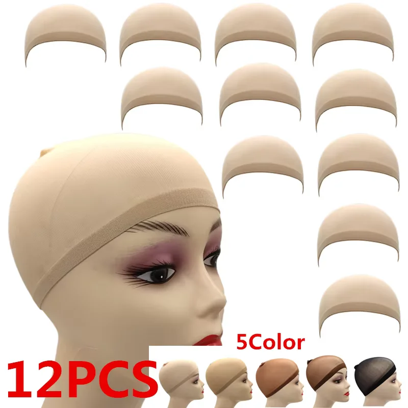 Gorro de peluca, 6 gorros de medias de alta calidad para pelucas, gorros de nailon elásticos para mujeres, niñas y niños