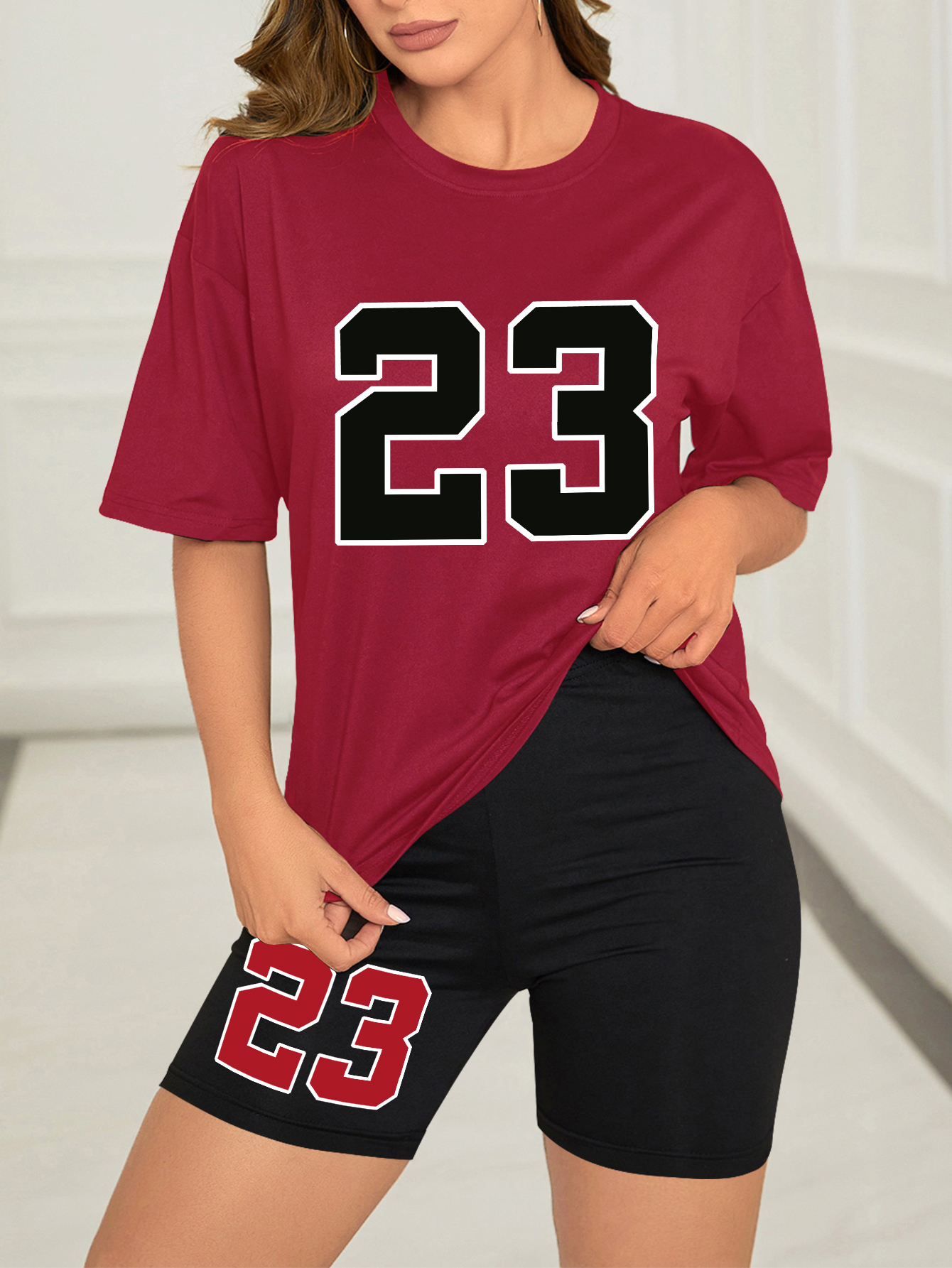 女性用サマーショーツセット,スポーツシャツ,カジュアルウェア,ストリートウェア,2ユニット