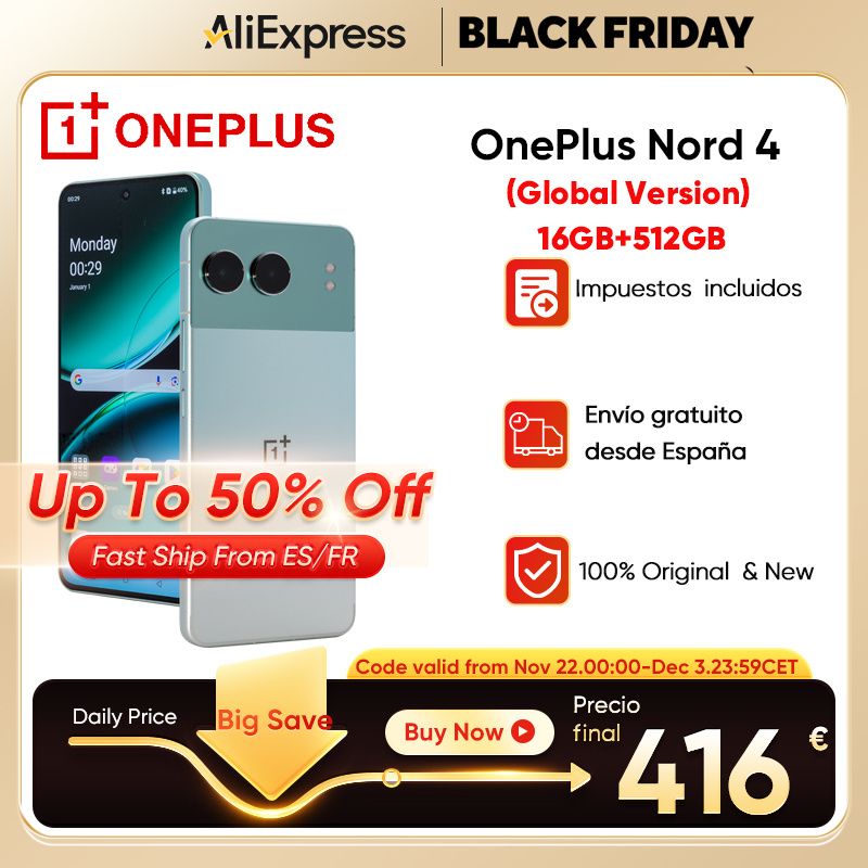 5G Oneplus Nord 4 Smartphone 100W Snel Opladen Snapdragon 7 Gen 3 6.74 ''120Hz Oled Display 50mp Camera Nfc Globale Versie