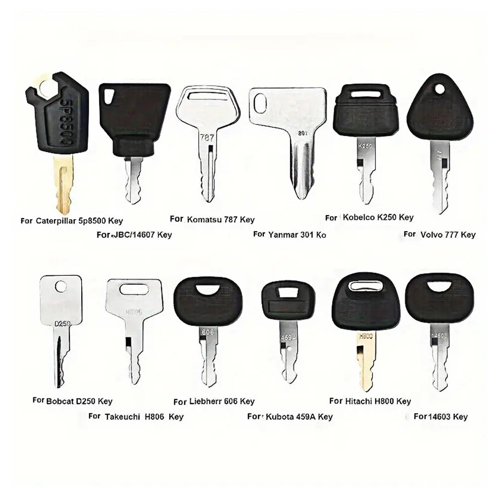 建設用イグニッションキー,12キー,重機,キャタピラー,jcb,yanmar,kobelco,volvo,bobcat,hitachi,komatsuショベル