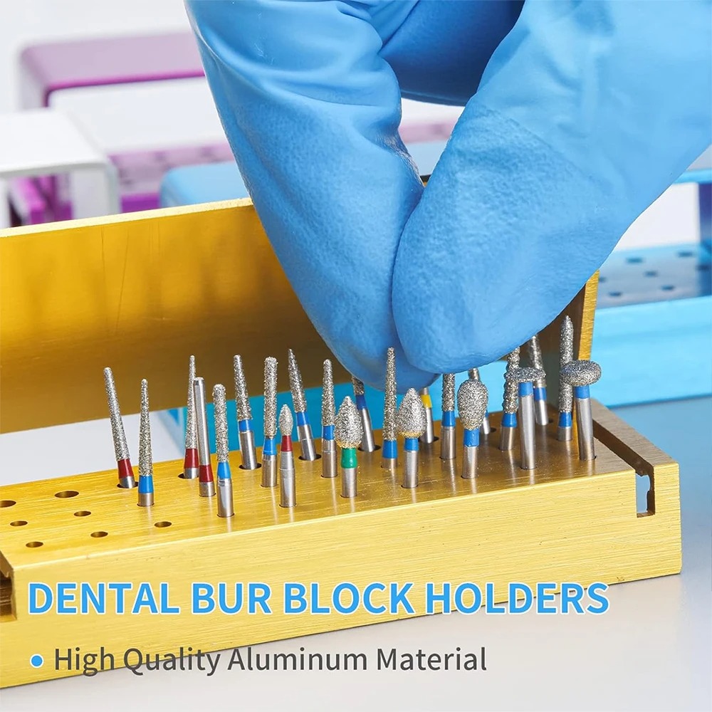 1 stück 30 Löcher Dental Burs Bohrer Desinfektion Block FG Bur Sterilisation Halter Autoklavierbar Aluminium Zahnmedizin Materialien Werkzeuge