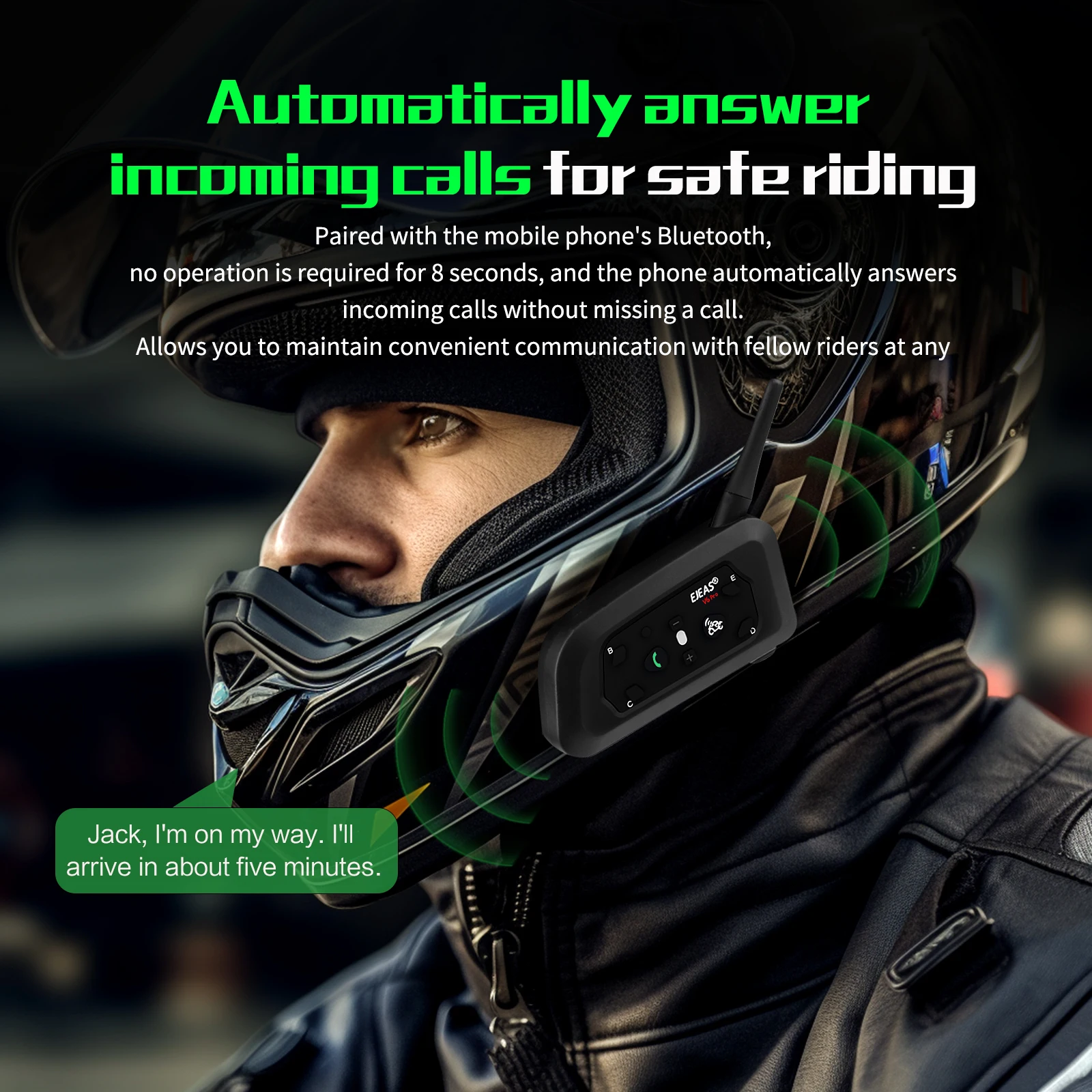 New Upgrade EJEAS V6 PRO Motorcycle Helmet Intercom Bluetooth Headset for 6 Rider Communicator Can EUC Remote Control Waterproof