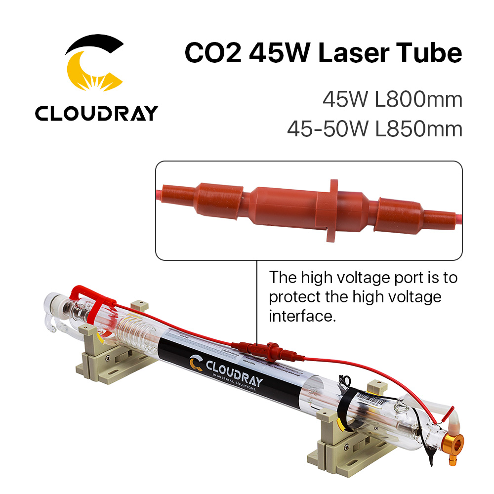 Cloudray Co2ガラスレーザーチューブパイプDia.50mm 55ミリメートル800ミリメートル850ミリメートル45-50ワットガラスレーザー用CO2レーザー彫刻切断機