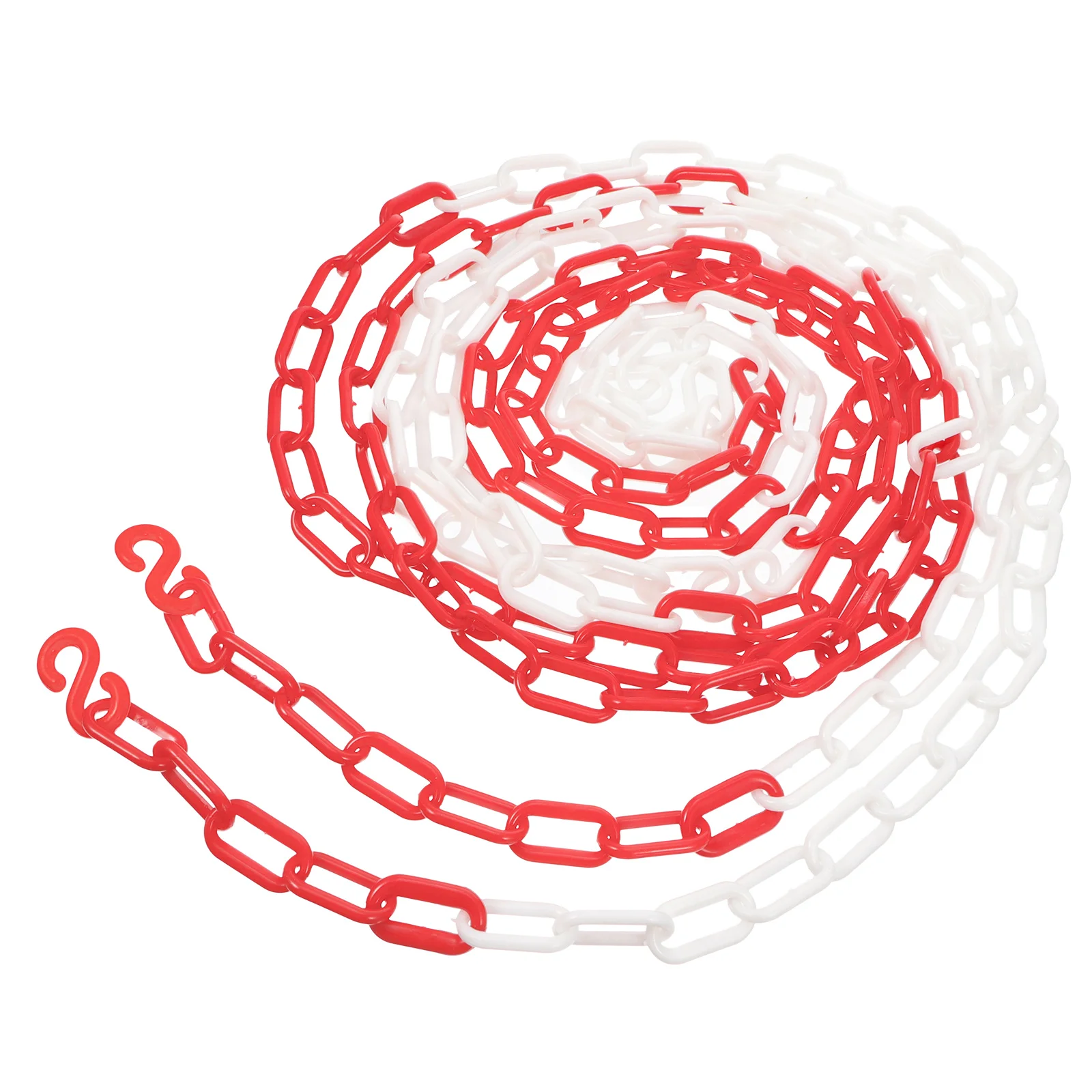 Catena di sicurezza in plastica da 5 m Collegamenti di avvertenza bianchi rossi Catena leggera per barriera stradale per il controllo della folla Ideale