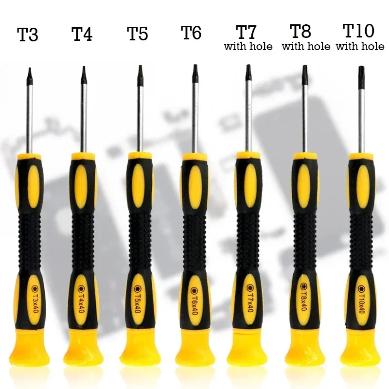 1/7pcs Torx Screwdriver Bit Set T3 T4 T5 T6 T7 T8 T10 Mini Hexagon Screwdriver Game Console Handle Disassembly Repair Tools