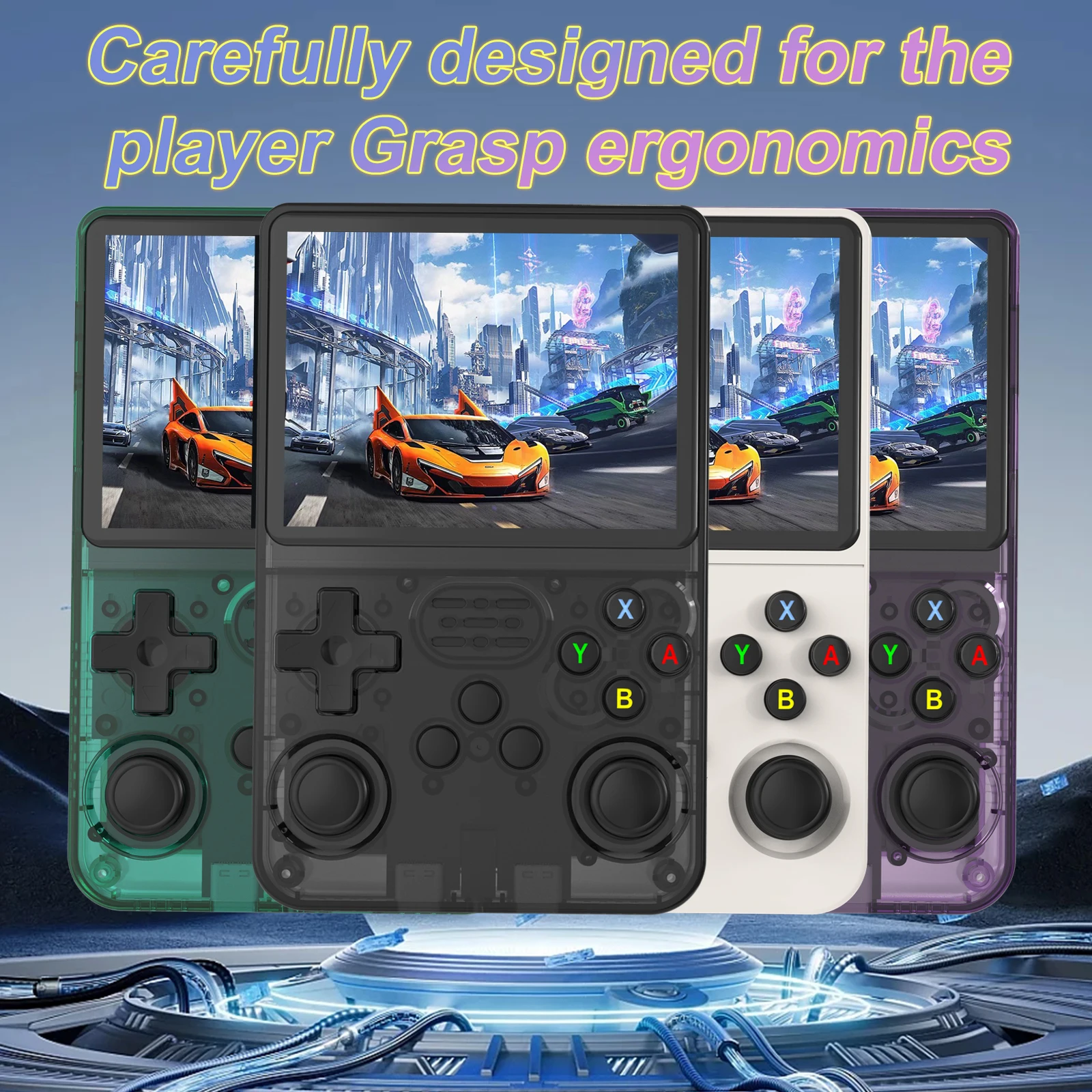 R36S Portable Handheld Game Console 3.5 Inch IPS Screen 640x480 Resolution 64GB Built-in Memory Classic Games Preloaded