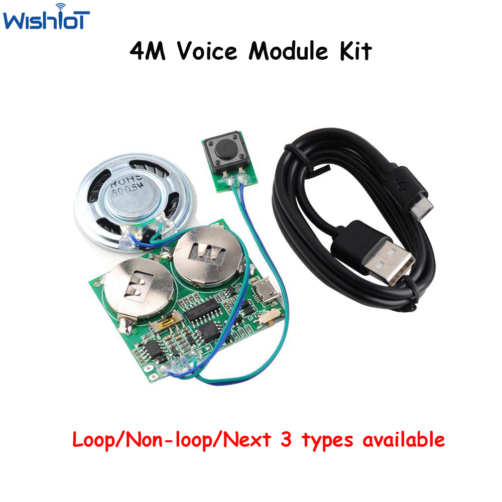 4MB Sprach aufzeichnung modul Sound Record able Board nächstes Lied/Loop/Non-Loop-Wiedergabe MP3-Musik-Player-Kit für DIY-Karte kreatives Geschenk