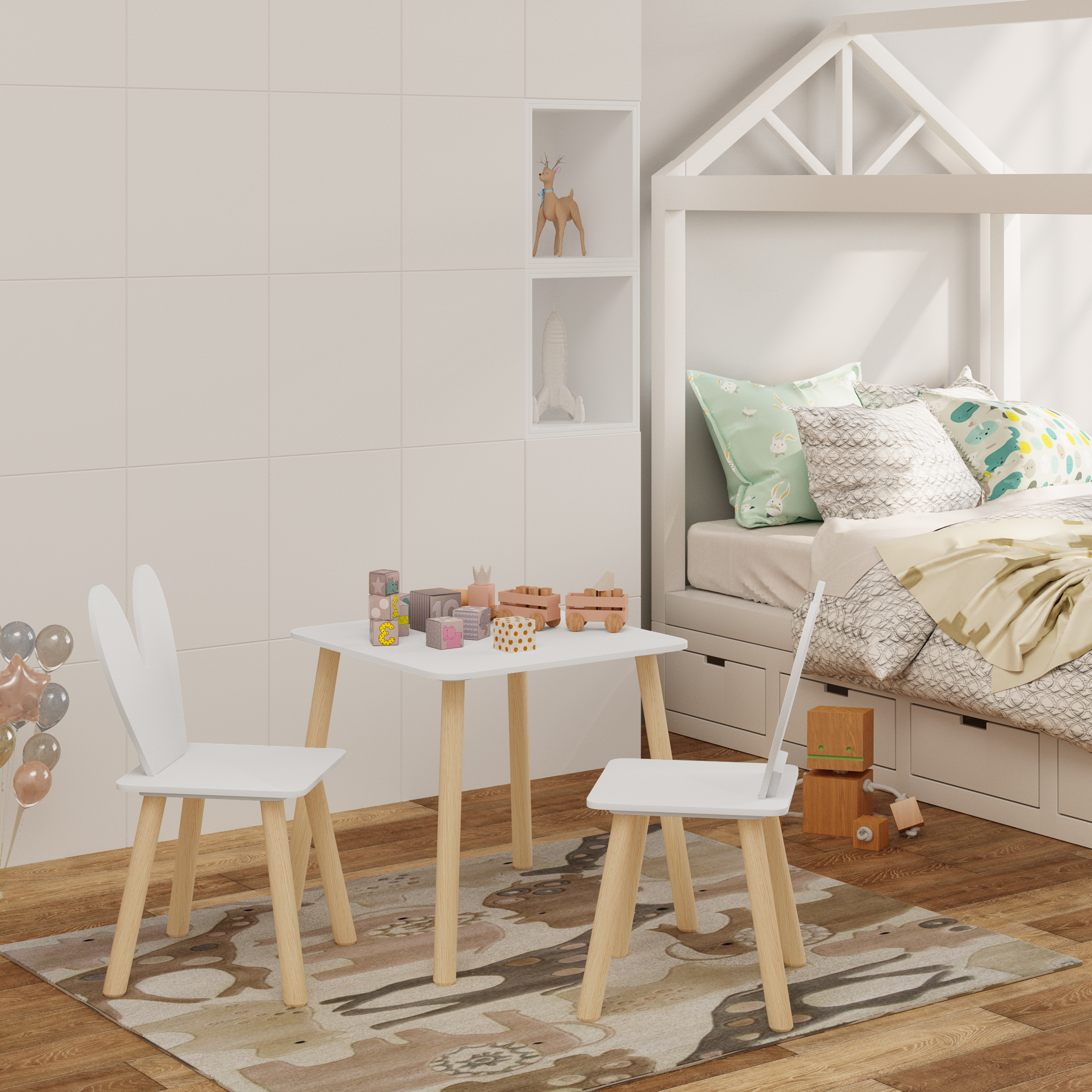 WOLTU 1 ensemble Table pour enfants avec 2 chaises ensemble de Table d'activité pour enfants pour apprendre à manger peinture lecture maternelle pépinière