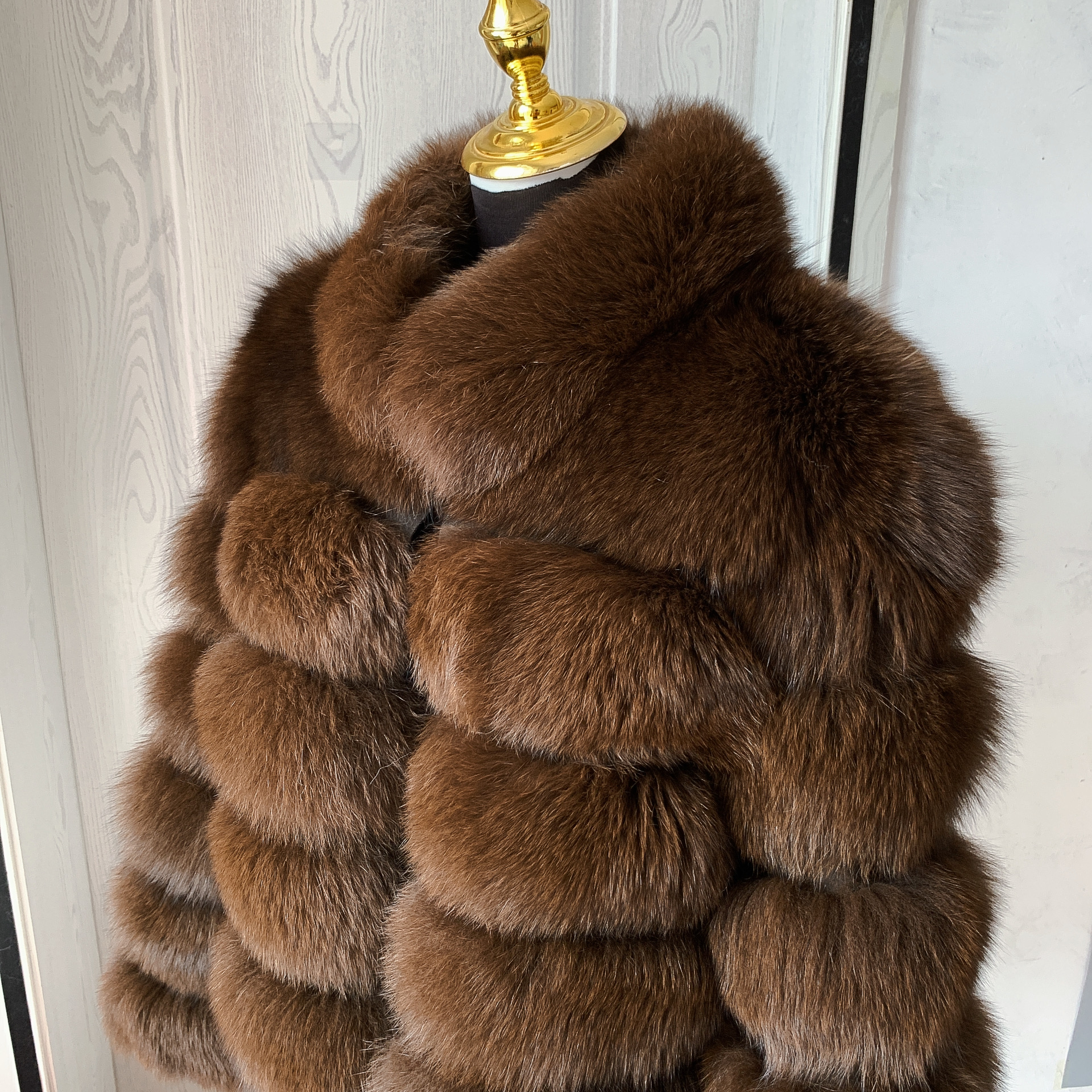 Casaco de pele de raposa real feminino inverno quente jaqueta de pele natural com suporte pescoço design moda feminina casaco de pele de guaxinim
