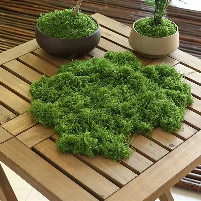 Plantas verdes artificiales, hierba de musgo, decoración del hogar, sala de estar, jardín, Mini paisaje, flor falsa, manualidades DIY