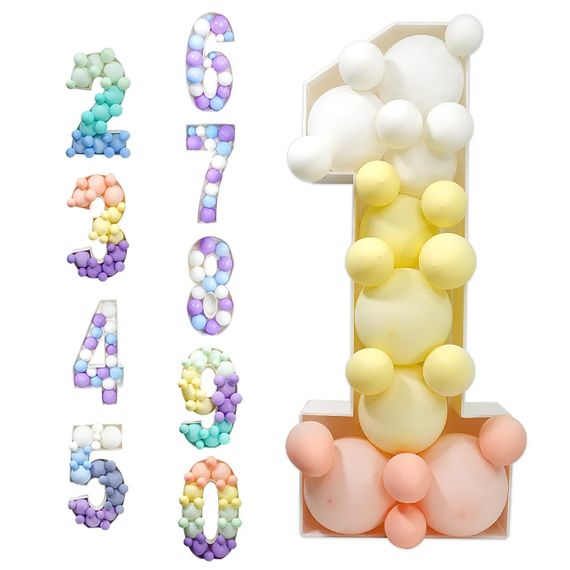 93 riesige Geburtstags figur 0-9 Ballon füllbox 18. Geburtstag Dekor Nummer 30 40 50 Ballon rahmen Jubiläums dekoration