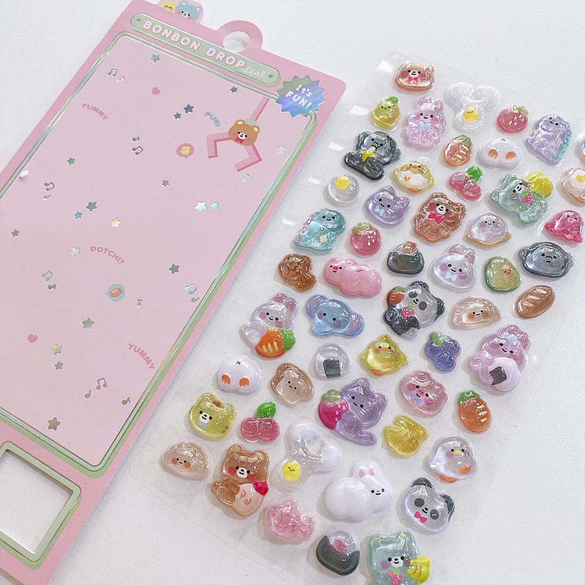1 pc 3D 구호 스티커 Scrapbooking 크리 에이 티브 캔디 유령 토끼 드롭 Diy 일기 편지지 스티커 장식 귀여운 미적 스티커